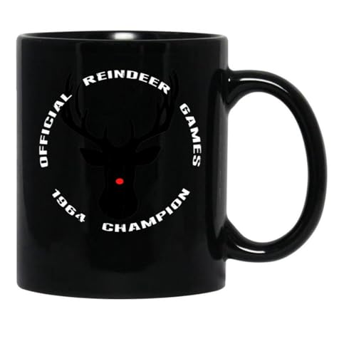 Reindeer Games Black Coffee Mug, Gift Coffee Mug