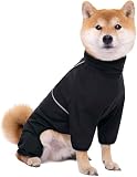 CHEKZ Manteau imperméable réfléchissant à Quatre Pattes pour Chiens de Taille Moyenne et Grande, Veste pour Grand Chien, adapté au Golden Retriever/Shiba Inu,5XL,Black