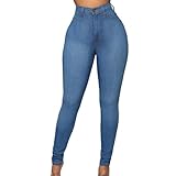 ZZZIQUN Akapi Jeans Mujer, Akapi Curvy Jeans, Classic High Waist Butt Lift Stretch Slim Fit Denim Pants for Women (Blue,XL), X-Large