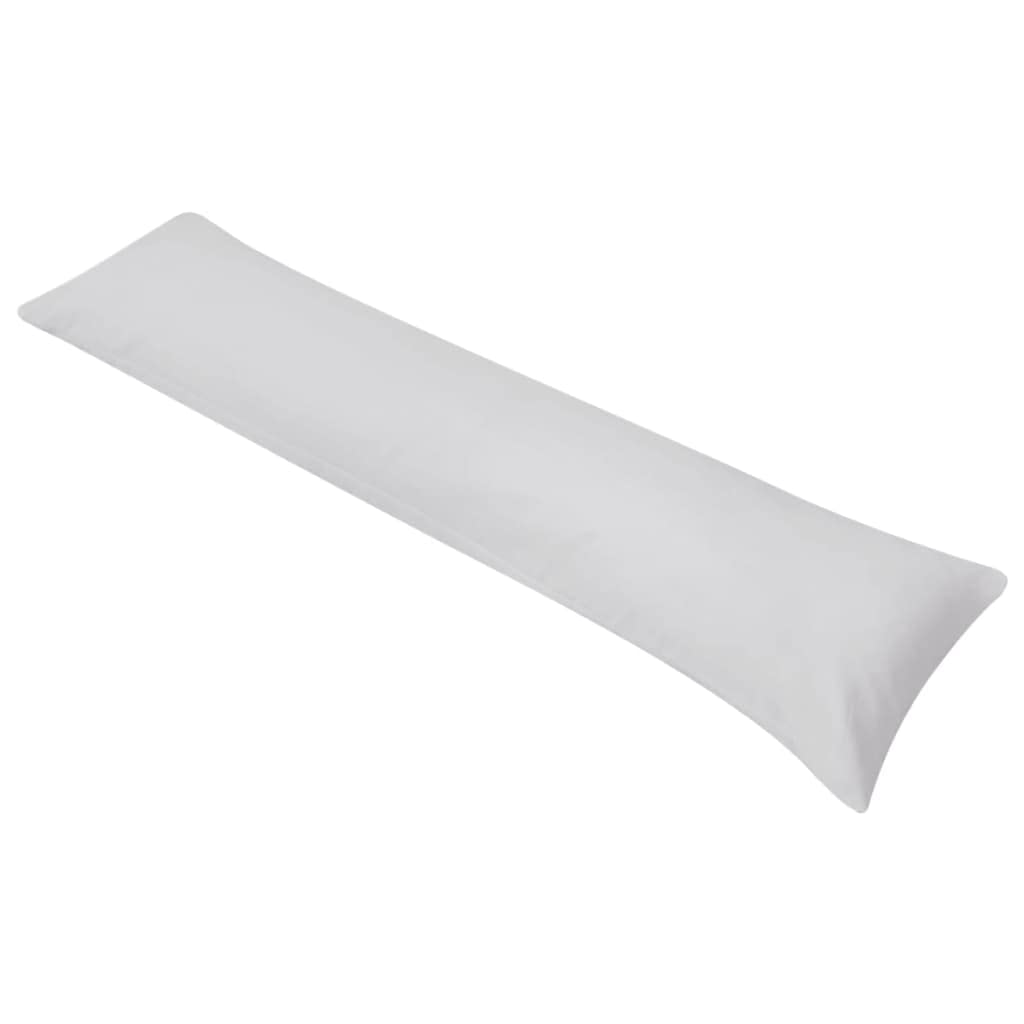 Almohada para dormir de lado 40 x 145 cm gris con funda de microfibra, almohada ergonómica para dormir, para dormir boca abajo, boca abajo y espalda, relleno de algodón PP suave para una
