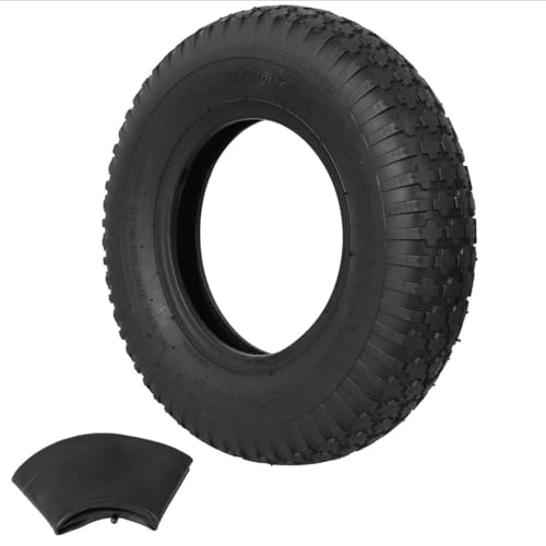4.80/4.00-8 Tire and Inner Tube, Premium Rubber Wheelbarrow Replacement Parts for Hand Truck Lawn Mower Dollies Wagon Dolly Trailers Go kart 1 Pack