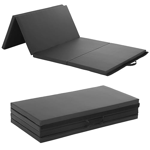 4 Pannel Folding Exercise Mat, 2 Inch Thick Gymnastics Mat 8’x4’, Gym Mat with Carrying Handles...