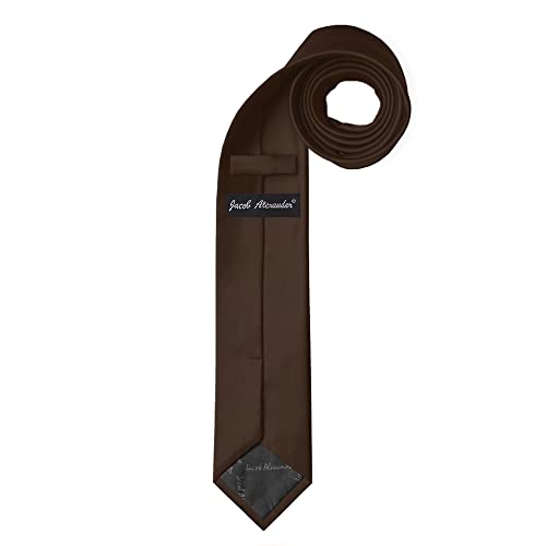 Image of Jacob Alexander Men's Skinny Width 2 inch Solid Color Tie