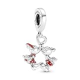 pandora perlenkette mit kugelanhänger Dieses Disney Micky Maus und Minnie Maus Kuss Charm-Anhänger feiert die Romantik mit einem der berühmtesten Paare der Welt