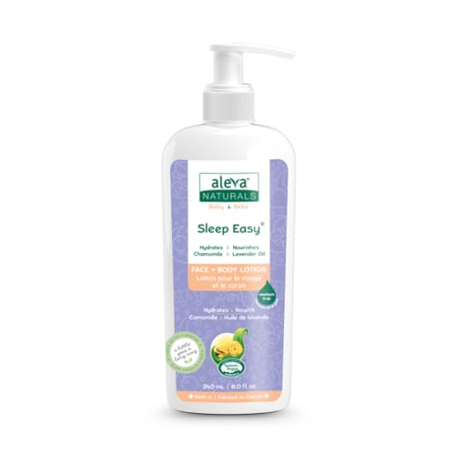 Image of Aleva Naturals Sleep Easy Calming Relaxing Bedtime Baby Lotion, For babies and toddlers, Enriched with Lavender and Chamomile Oils, Sensitive Skin Friendly, Organic Ingredients - 8 Fl Oz
