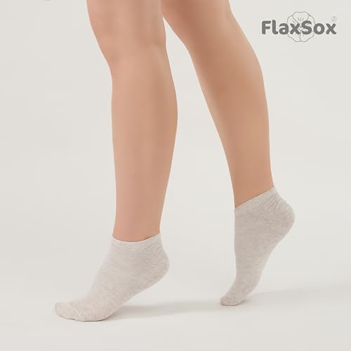 LinoFlex™ ComfortWear Quick-Dry Mesh-Knit Linen Ankle Socks for Women4