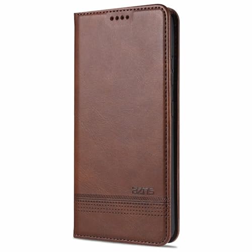 Étui iPhone 15 Pro marron avec rabat magnétique et protection antichoc intégrale