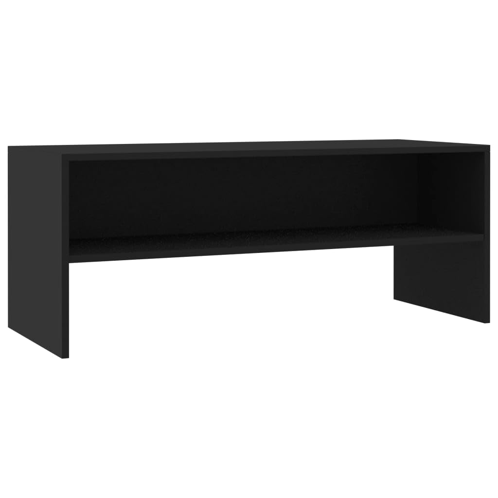 vidaXL Mobile TV con Vano a Giorno Stile Classico Pratico Credenza Armadietto Basso Multimediale Nero 100x40x40 cm in Truciolato