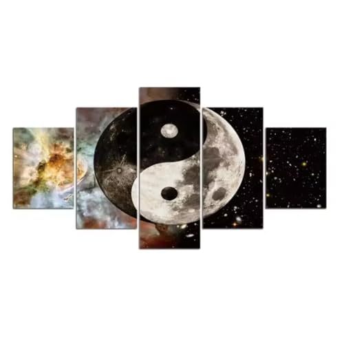 Toiles décoratives murales Yin Yang Moon | Solution déco pour habiller un grand mur