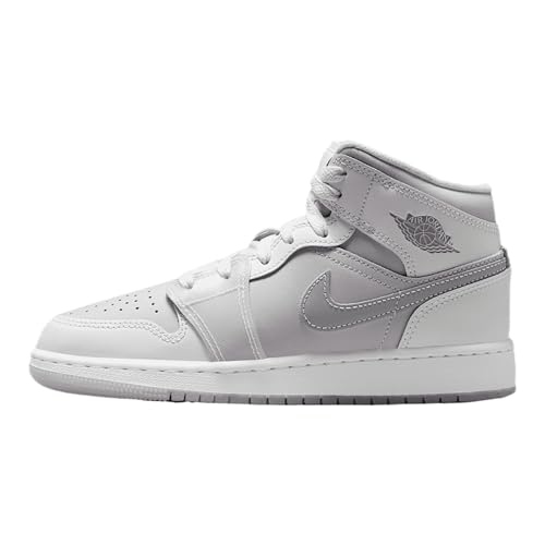 Jordan Air 1 Mid Grade School Summit White/Metallic Silver HQ3600-121 Size 7Y - Main Image