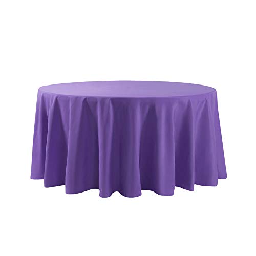Cupuamon 108 inch Round Tablecloth Washable Polyester Table Cloth Decorative Table Cover for Wedding Party Dining Banquet（108 inch,Purple） by Cupuamon - Image 2