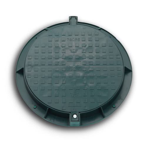 Varile Kunststoff-Schachtabdeckung 780mm DN600 – Werkzeuglos abnehmbar, Antirutsch-Oberfläche, Kindersicherung, bis 1,5t belastbar, -20 °C geeignet (Grün)