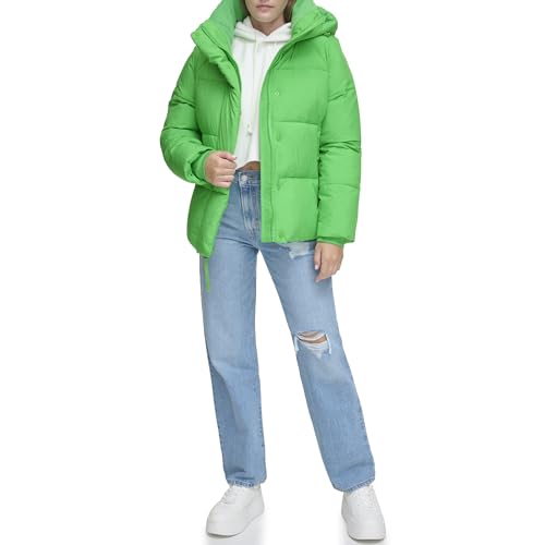 Levi's Women's Selma Hooded Puffer Jacket, Bright Green, X-Small