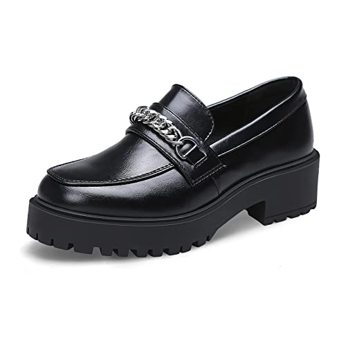 The Perfect Option for Summer Black Platform Penny Loafers