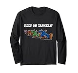 Keep On Truckin' TShirt Distressed Arts Cars Truck Drivers Long Sleeve T-Shirt