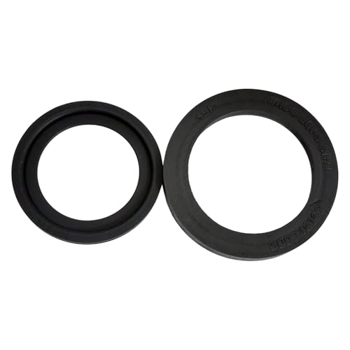 Image of RV Toilet Seal and Flange Kit 3 in 1 Combo Compatible with Dometic 300 /310 /320 Toilets Replaces 385345892 Floor Flange + 385311658 Flush Seal + 385311652 Base Seal Black RV Toilet Repair Kit