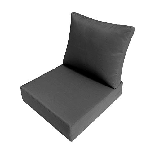 Prolinemax |SLIPCOVER ONLY| Outdoor Knife Edge Deep Seat Backrest Pillow Cover Medium AD003