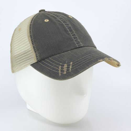Image of The Vintage Year Distressed Cotton Unstructured Soft Mesh Breathable Adjustable Dirty Wash Dad Hat Trucker Baseball Cap