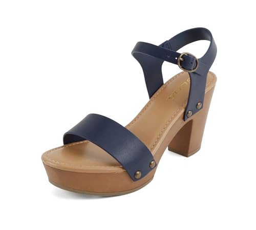 Image of Soda CHIVAS ~ Women's Bold Buckles Studded Wedge Sandal