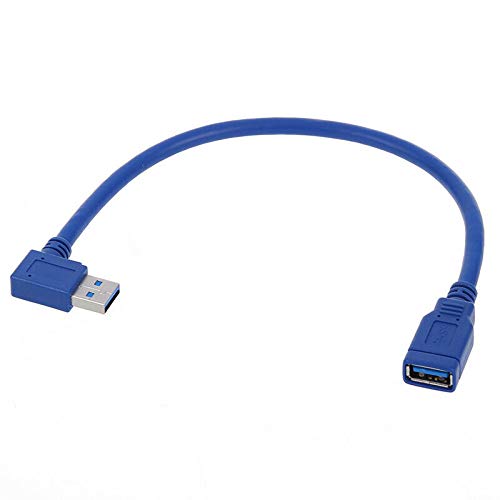 PRAV® 3X(22cm Blue USB 3.0 90 Degree A Male to Female m/f Cable Adapter ...