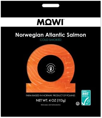 MOWI Cold Smoked Norwegian Atlantic Salmon Slices, Original, 4 Oz (Packaging may vary)