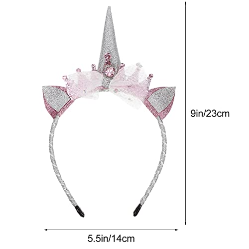NUOBESTY Unicórnio Cabeça Chifre Orelhas Headband Foto Props Menina Roupa De Aniversário Brilho Chif