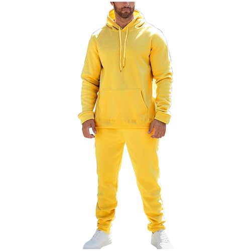Jogginganzug Herren Jogging Anzug Set Tracksuit Langarm Hooded Sweatshirt Jogginghose Anzüge Trainingsanzug Sport Freizeit Einfarbig Baumwolle 2 Teiliges Männer Hoodie Sportanzug Gelb XL Jogginganzug Herren Jogging Anzug Set Tracksuit Langarm Hooded Sweatshirt Jogginghose Anzüge Trainingsanzug Sport Freizeit Einfarbig Baumwolle 2 Teiliges Männer Hoodie Sportanzug Gelb XL