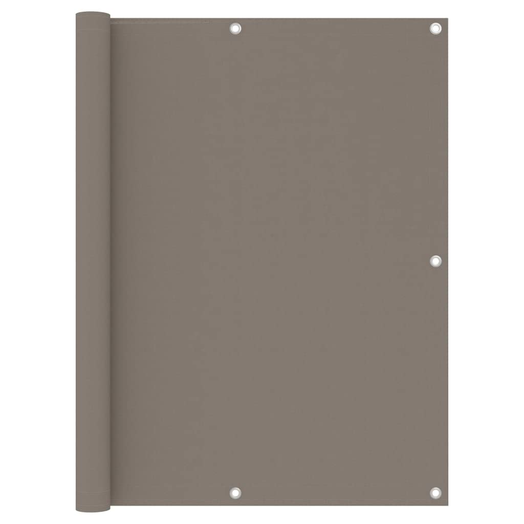 Mampara para Balcón, Tela Oxford con Revestimiento PU, Impermeable y Resistente al Viento, Mallas Ocultacion Balcon, Panel Ocultacion Jardin Exterior, Color Gris Topo, 120×500 cm