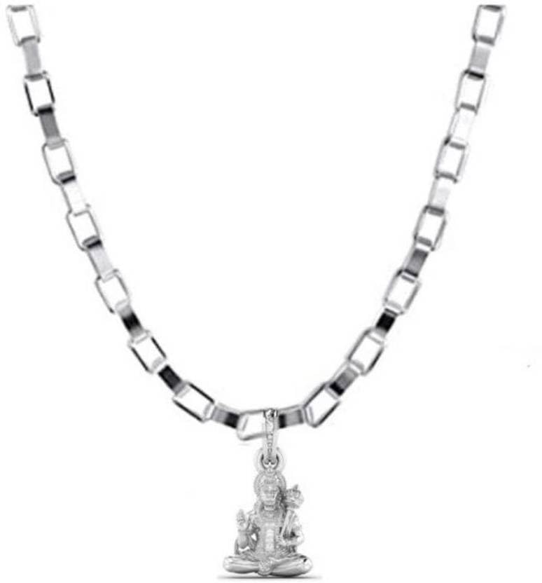 Pendentif argent sterling 925 Hanuman Mtrolls avec chaîne vénitienne élégante