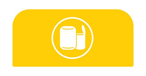 Image of Rubbermaid Commercial Products 1961596 Configure Waste Receptacle Recycling Sign, Cans, 15 gal, Yellow