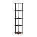 Furinno Turn-N-Tube 5 Tier Corner Display Rack Multipurpose Shelving Unit, 1-Pack, Dark Cherry/Black
