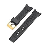 ATYJMOK Cinturino impermeabile in gomma migliorato, adatto for G-SHOCK MTG-B3000(Rubber Black gold)