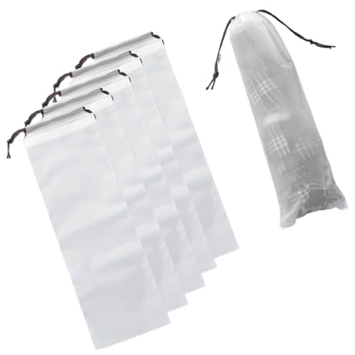 MUVONZI 5 pièces Sacs à Parapluie humides, Housse Parapluie, Sac de Rangement pour Parapluie en Plastique translucide pour Parapluies Pliants (33 x 13 cm)