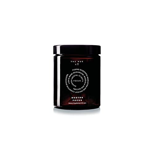 The Nue Co. - NOOTRO-Focus - Nootropic Supplement for Cognitive Function, Productivity + Focus - Improve Memory + Recall - Caffeine-Free, Vegan, Organic - 60 Capsules