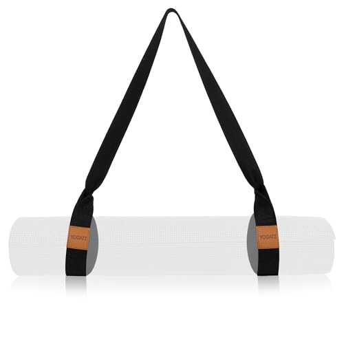 YOGATI Premium Schwarzer Yoga-Tragegurt - Verstellbar, Strapazierfähiges Baumwollmaterial, Leicht - Ideal für Yoga-Mattenaufbewahrung und Dehnübungen