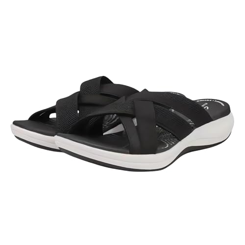 Orthopedic Sandals for Women, Crisscross Slippers Non Slip Soft Cushion Comfy Sandals Lightweight Outdoor Shoes for Walking Plantar Fasciitis Slides Wide Width Slippers Beach Footwear for Summer