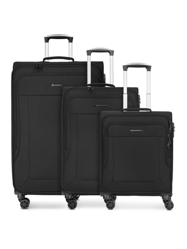 Franky Koffer-Set 3-teilig für Damen und Herren | Reise-Trolleys 48 x 31 x 79 cm aus hochwertigem, flexiblem Polyester Material | Doppelrolle & Teleskopgriff| Melbourne 3.0 Serie