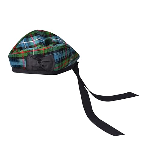 Image of Glengarry Cap-Traditional Scottish Hat, Acrylic Wool Tartan Glengarry hat, Kilts /Bagpipes Accessories