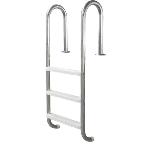 SAXONICA Poolleiter Edelstahl ENG 120 cm I 3-stufig I V2A mit Kunststoffstufen