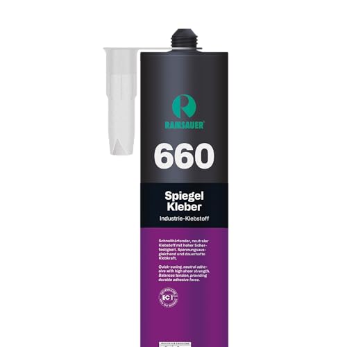 Ramsauer 660 Spiegelkleber - 1K-Klebstoff auf MS-Hybrid Basis - Spezialkleber für Spiegelbeschichtung - Silikonfrei - Lösemittelfrei - Geruchsneutral (Grau)