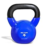 Yes4All Kettlebell, 40 lb Vinyl Coated Cast Iron Strength Training Kettlebells for Home Gym Exercises, Heavy Weights Gym, Fitness, Full Body Workout Equipment, Push up, Grip, Strength Training - Blue