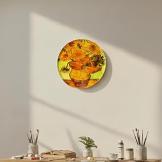 RITUALISTIC Van Gogh Wall Plate for home decor | Metal Iron wall decor items for living room |gifts for family & friends| home decor and house warming gift items | wall art & showpiece| Set of 5