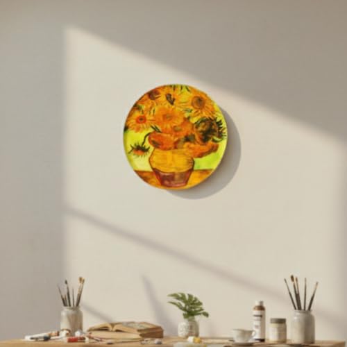 RITUALISTIC Van Gogh Wall Plate for home decor | Metal Iron wall decor items for living room |gifts for family & friends| home decor and house warming gift items | wall art & showpiece| Set of 5