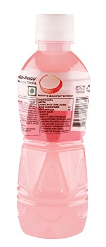 Image of Mogu Mogu Lychee Juice Drink with Nata de Coco Jelly 320ml | Refreshing Tropical Thai-Made Sip & Chew Beverage (Pack of 2)