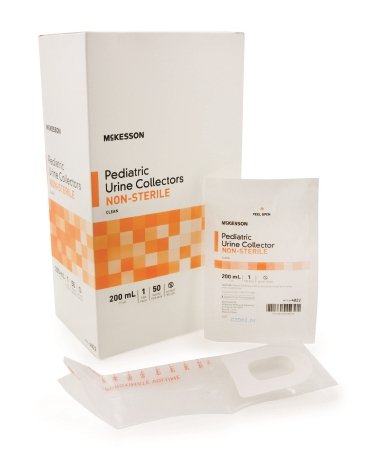 Pediatric Urine Collection Bag Polypropylene Adhesive Closure 200 mL (7 oz.) NonSterile