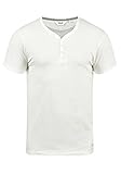 !Solid Dorian Herren T-Shirt Kurzarm Shirt Mit Grandad-Kragen, Größe:M, Farbe:Off White (0104)