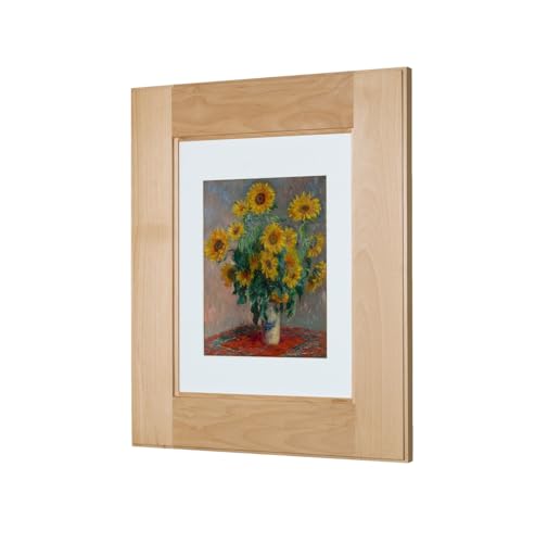 Image of 13x16 Concealed Picture Frame Medicine Cabinet without Mirror for Bathroom, Recessed in the Wall, Made in North America, Real Wood, NO MDF, Adjustable Shelves, Unfinished Shaker