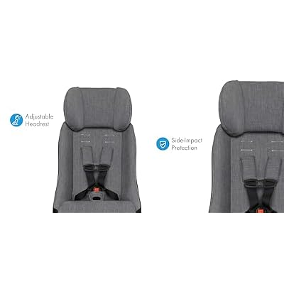 Clek Fllo Convertible Car Seat - Compact Design for 3-Across Seating, Extended Rear-Facing with Anti-Rebound Bar and Flame Retardant-Free (Railroad)