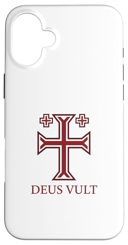 USA Deus Vult Crusader Cross Templar Jerusalem Case for iPhone 16 Plus