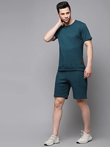 Image of Rigo Cotton Blend Waffle Knit Self Textured Co-Ord Set For Men's|Night Suit Set|Lounge-Wear Pajama Set|Night Wear, Beach Wear, Vacation Wear